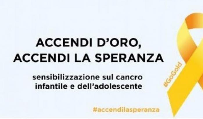 Un nastro dorato per i 700 bimbi che ogni giorno ricevono una diagnosi di tumore